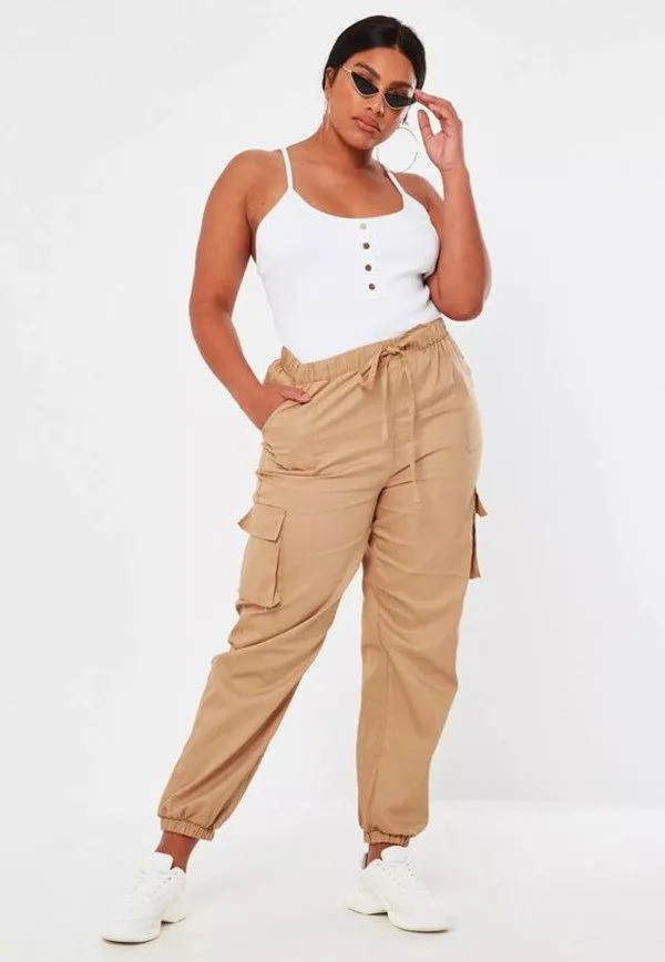 Sporty Chic: Halter Top & Cargo Pants Combo