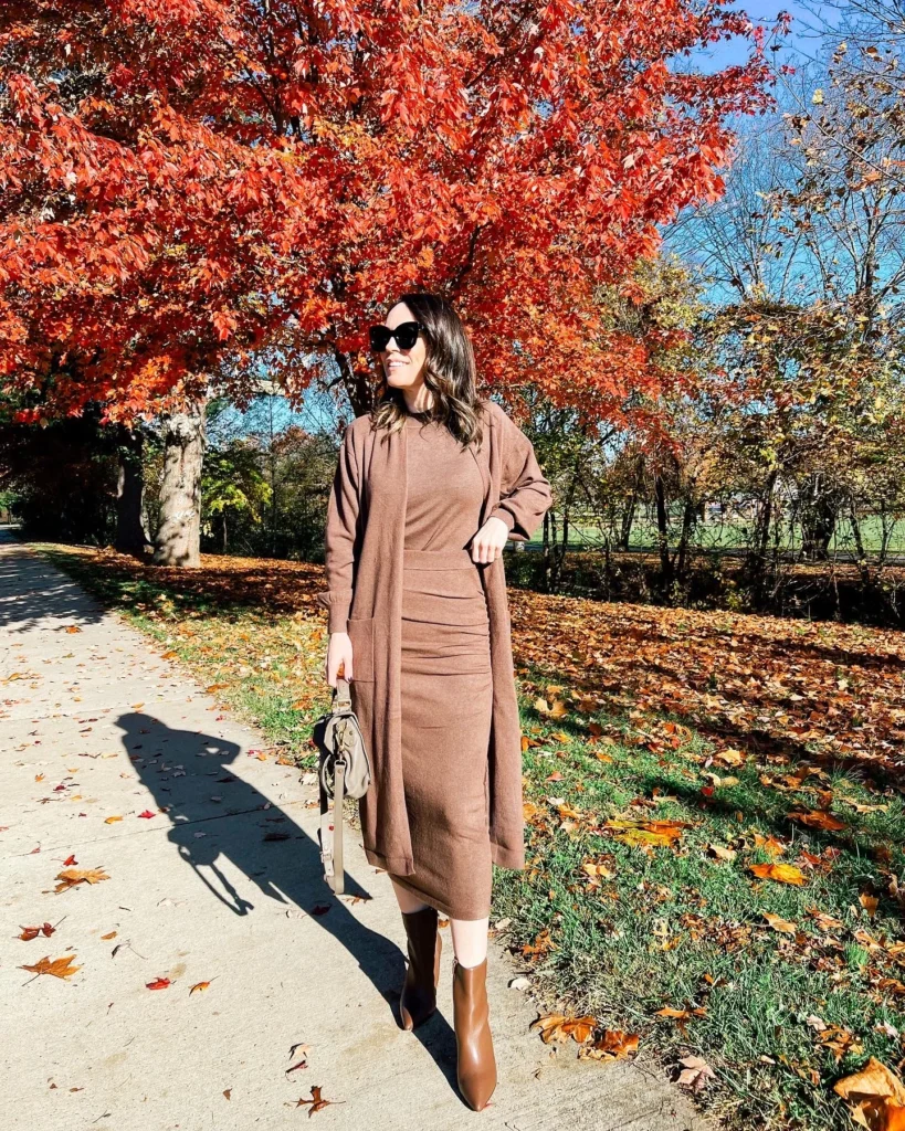 Lightweight Duster Cardigan + Midi Dress