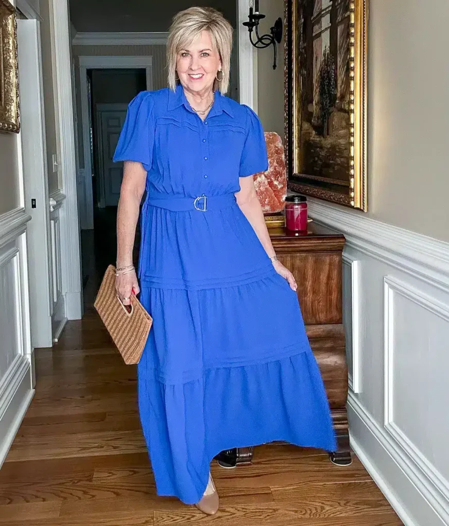 Elegant and Effortless: Maxi Shirt Dress with Belt