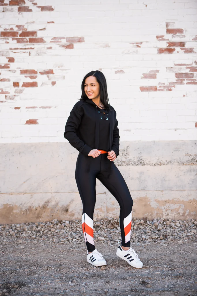 Sporty Chic: Cropped Hoodie + High-Rise Leggings