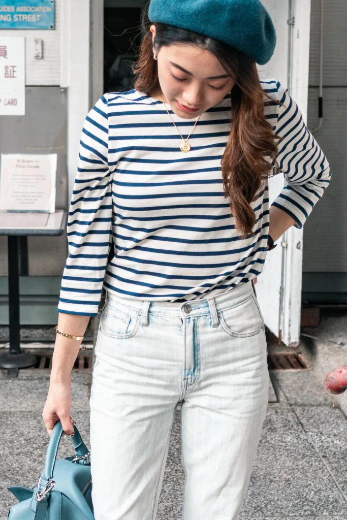  Striped Breton Top + White Jeans