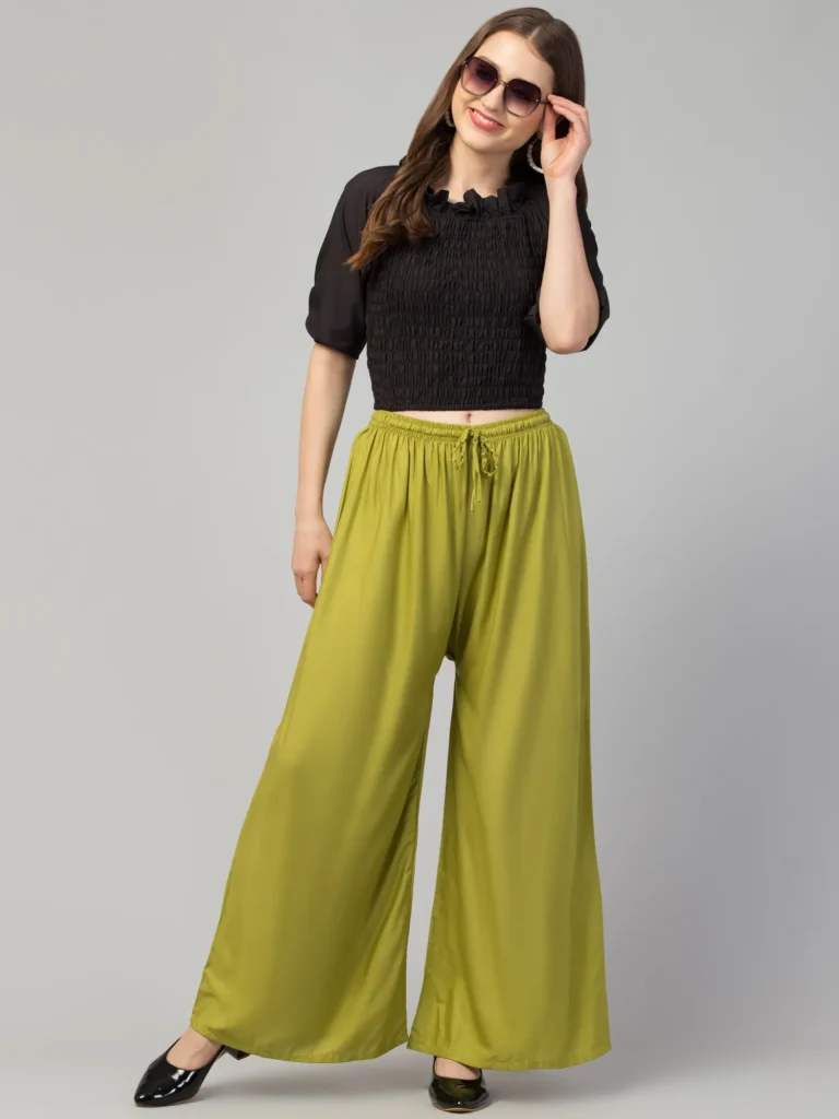 High-Waisted Palazzo Pants + Fitted Tee