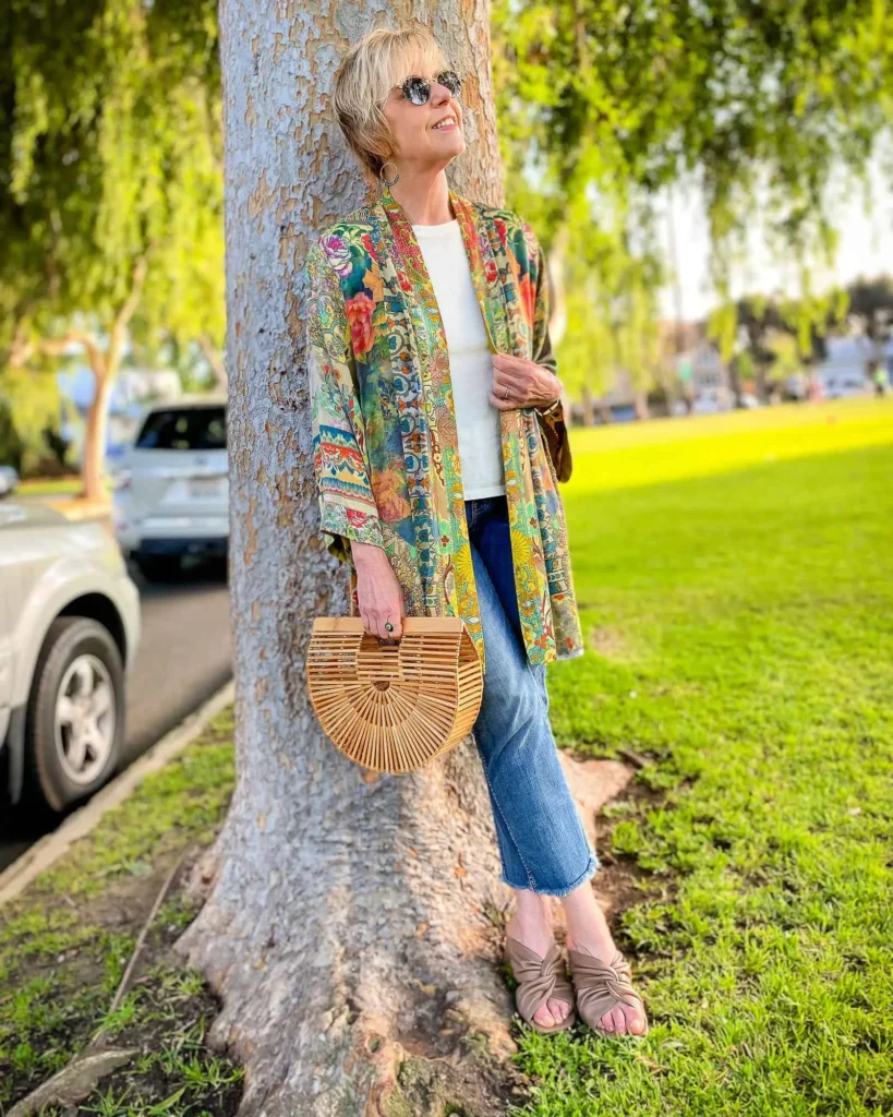 Boho Kimono + Skinny Jeans