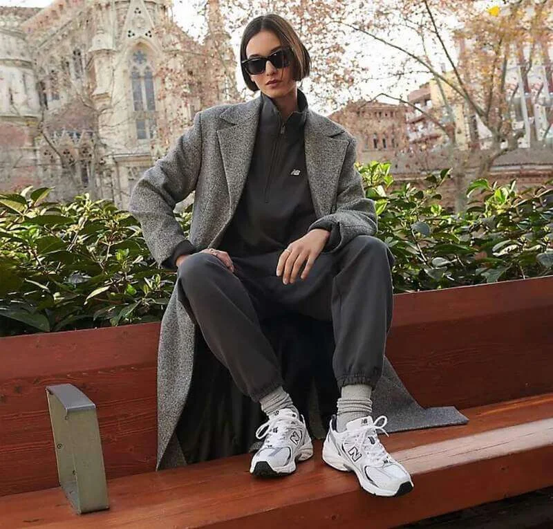 Effortless Cool: Monochrome Lounge Set + Sneakers
