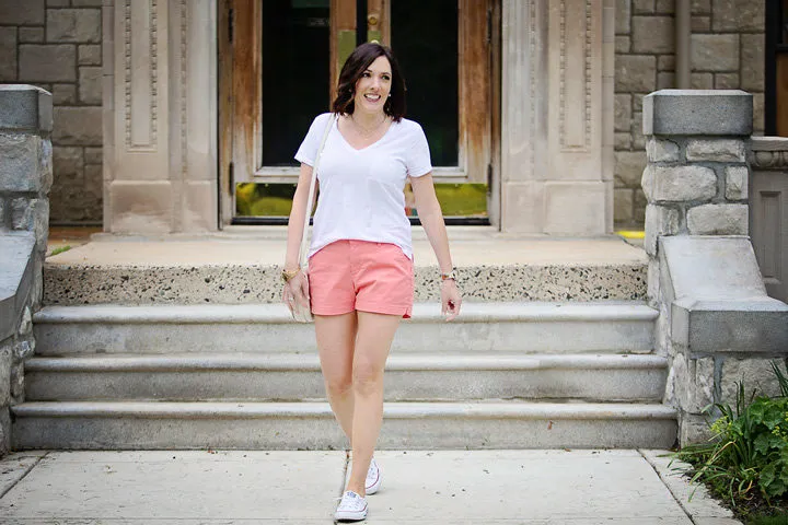 Effortless Summer Style: V-Neck Tee & Shorts
