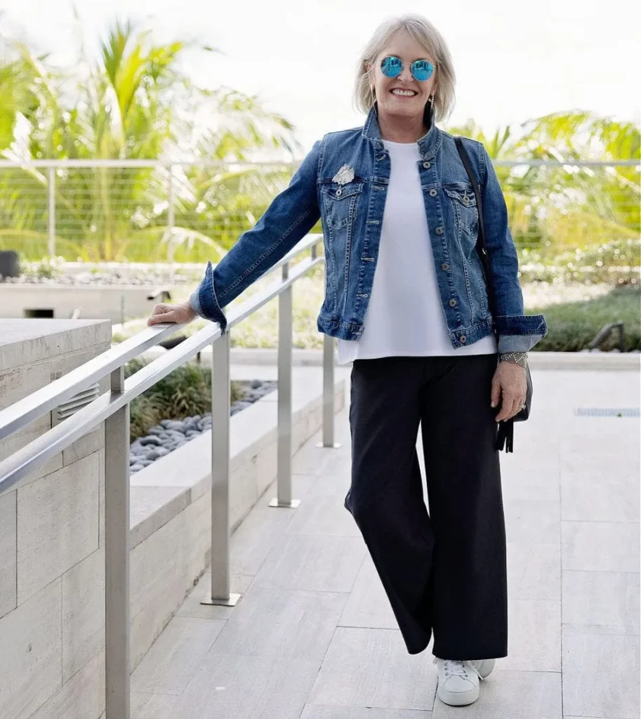 Effortless Soft Knit Set with a Denim Touch