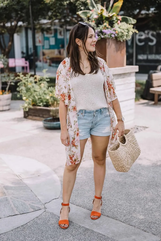 Chic & Breezy: Lightweight Kimono + Tank + Shorts