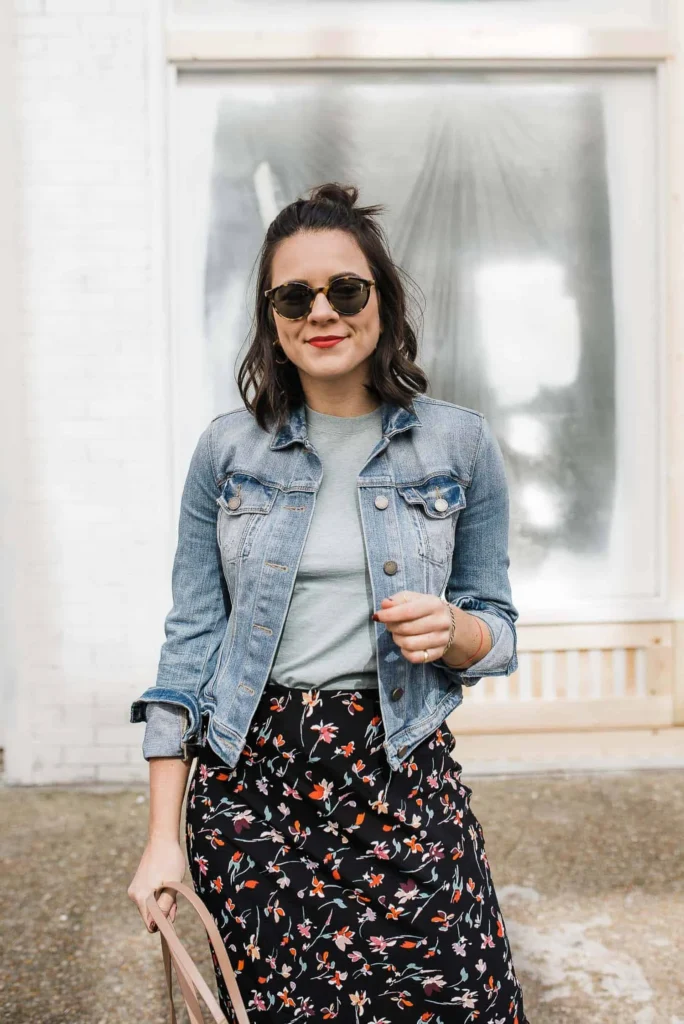 Classic Layers: Basic Tank + Maxi Skirt + Denim Jacket