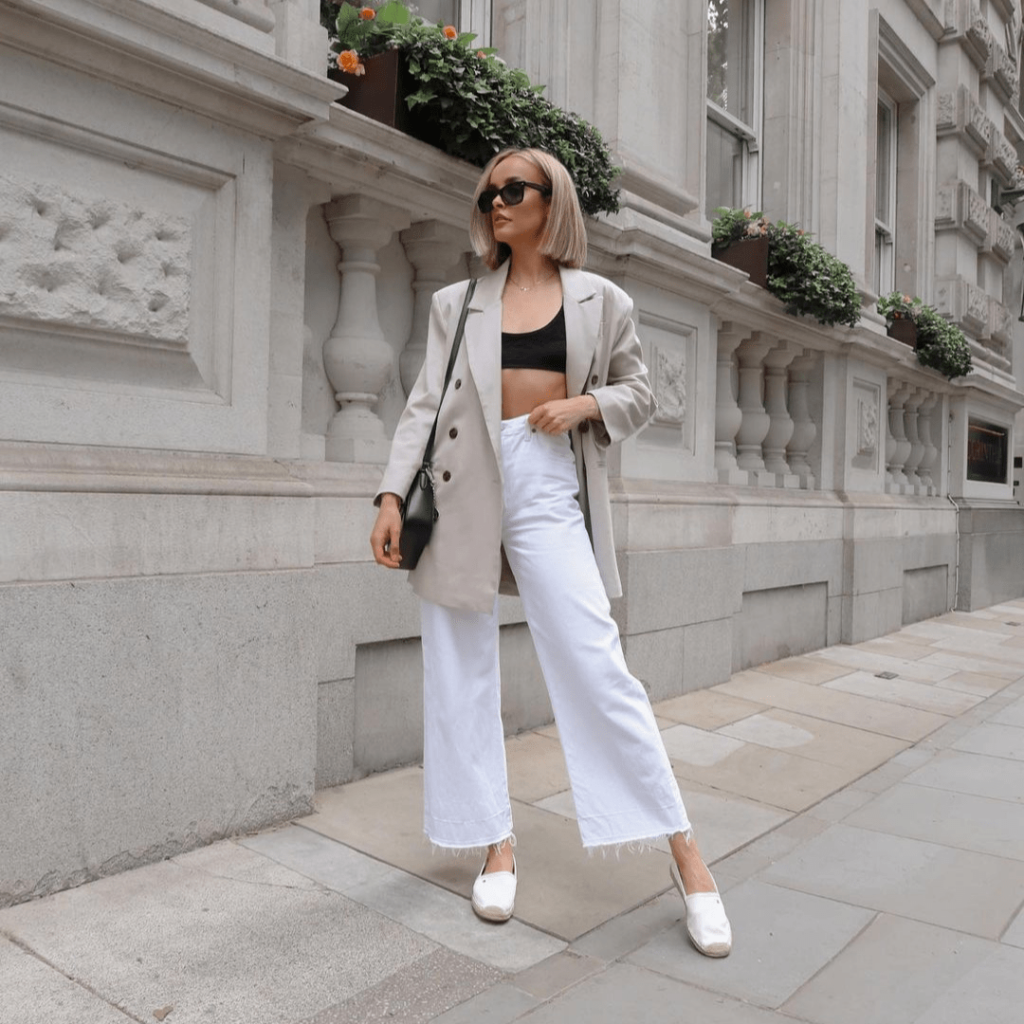 Chic Monochrome: Blazer & Wide-Leg Trousers
