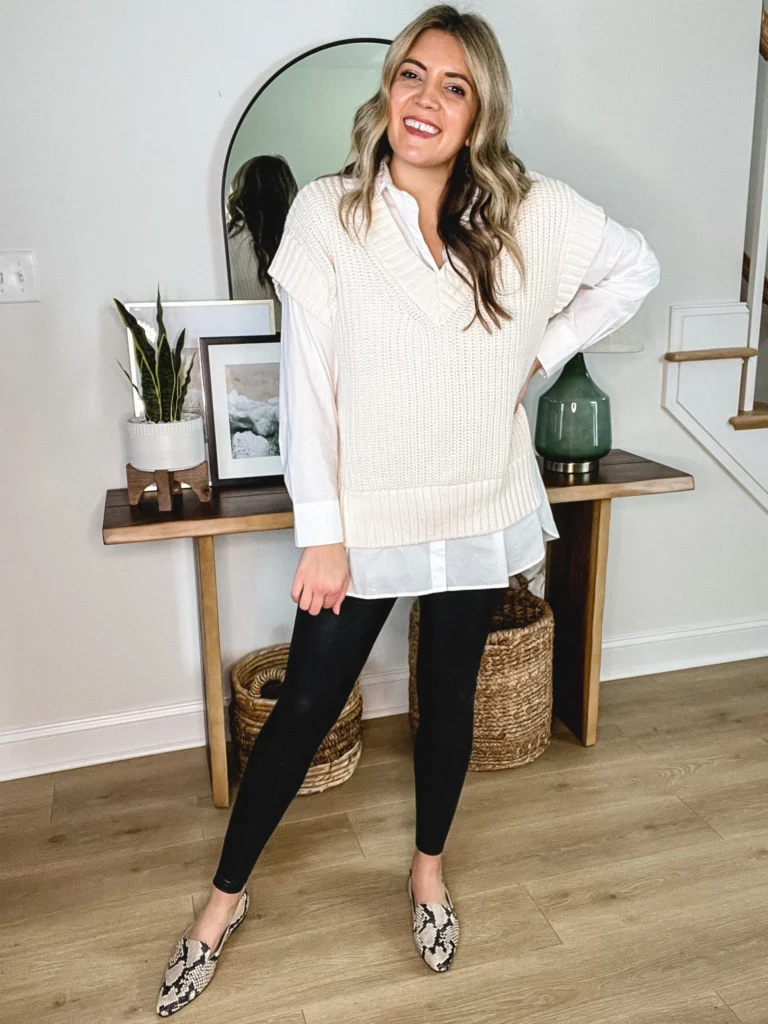 Oversized Button-Down + Leggings