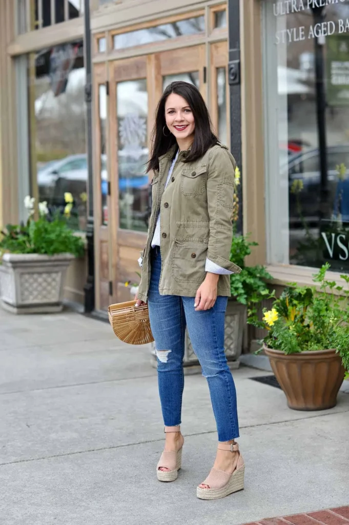 Effortless Utility Jacket + Cropped Jeans + Espadrilles