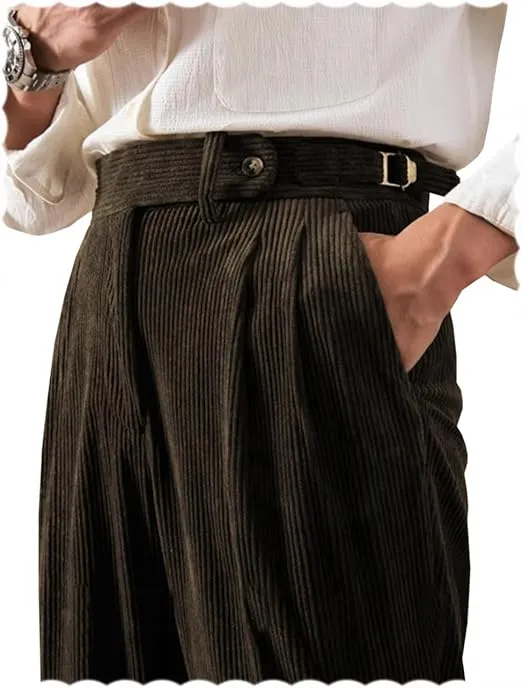 Effortlessly Cool Corduroy Shirt Outfit with Tailored Trousers for Casual Days