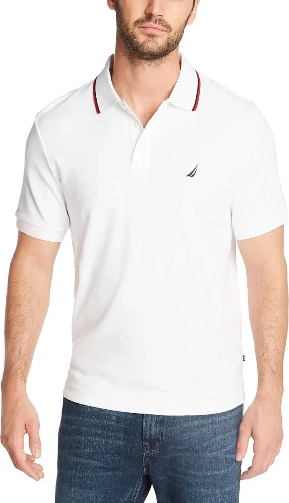 Smart Casual Style: White Polo Shirt with Chinos & White Sneakers for Men