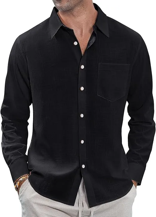 Sleek & Subtle: Black Shirt with Grey Trousers