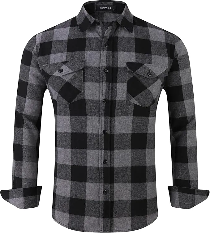 Urban Edge: Plaid Flannel & Black Denim Duo