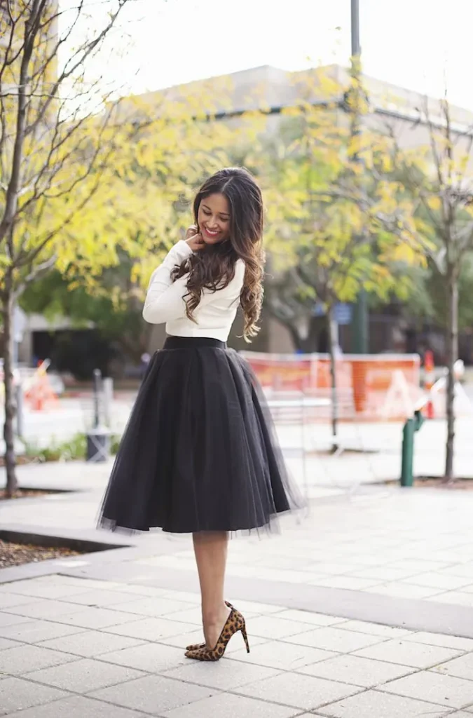 Chic & Flirty: Tulle Skirt with a Fitted Top for a Birthday Brunch Look